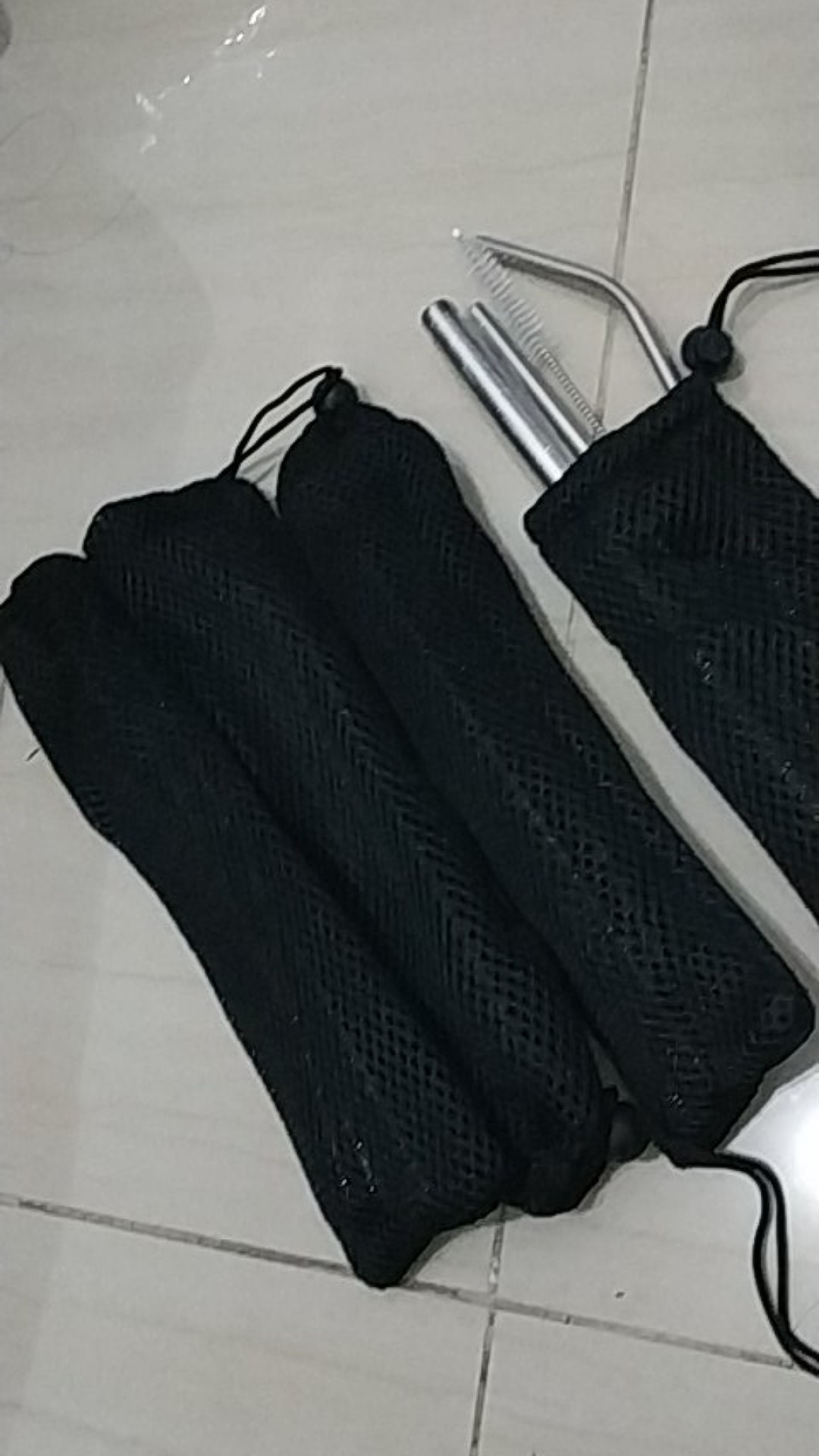 Sedotan Stainless Set Paket Komplit Boba Bubble Pouch