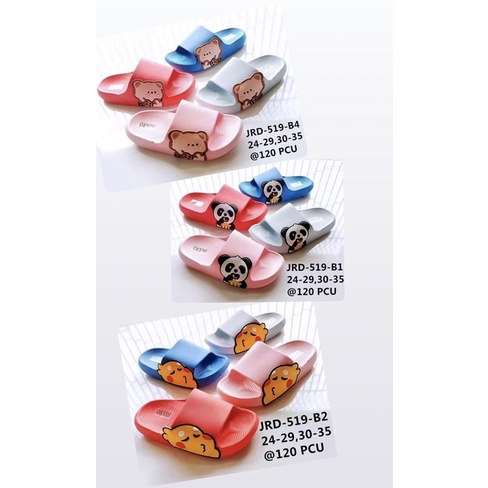 BEST SELLER Sandal ANAK Laki Perempuan Slip On Panda Teddy Bear Beruang Pokemon JRD 519