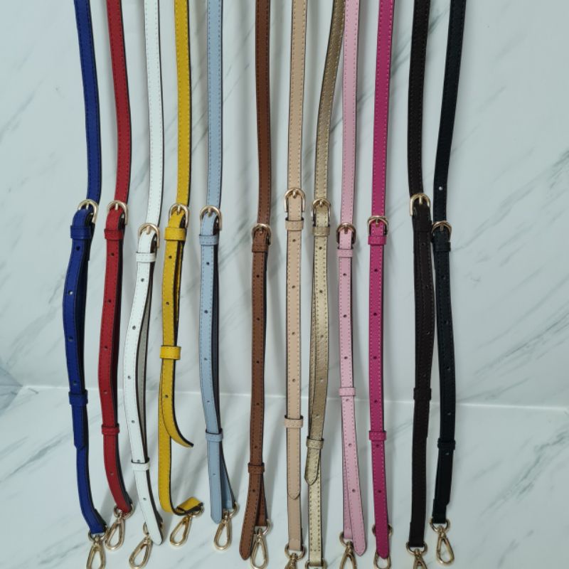 Abel Slim Saffiano adjustable Leather Bag strap 1.2cm / tali tas panjang slingbag