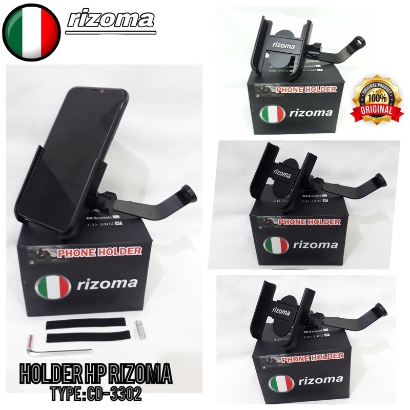 Holder Hp CR7 Mbk Rizoma Full Cnc Jepit Stang Dan Jepit Spion Universal Semua Motor / holder handphone KING DIAMOND89