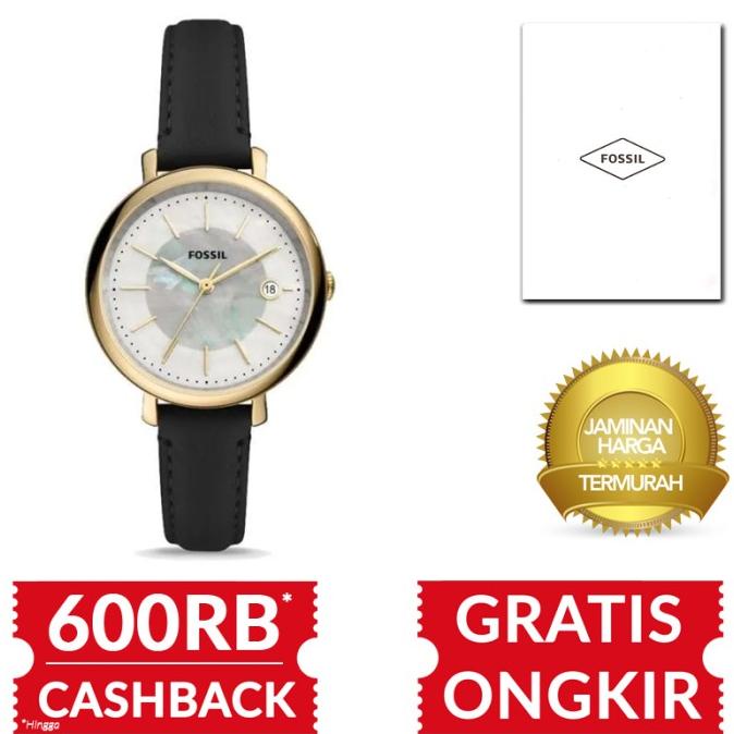 Jam Tangan Wanita Fossil Jacqueline Solar Powered Black Leather ES5093 barang ada