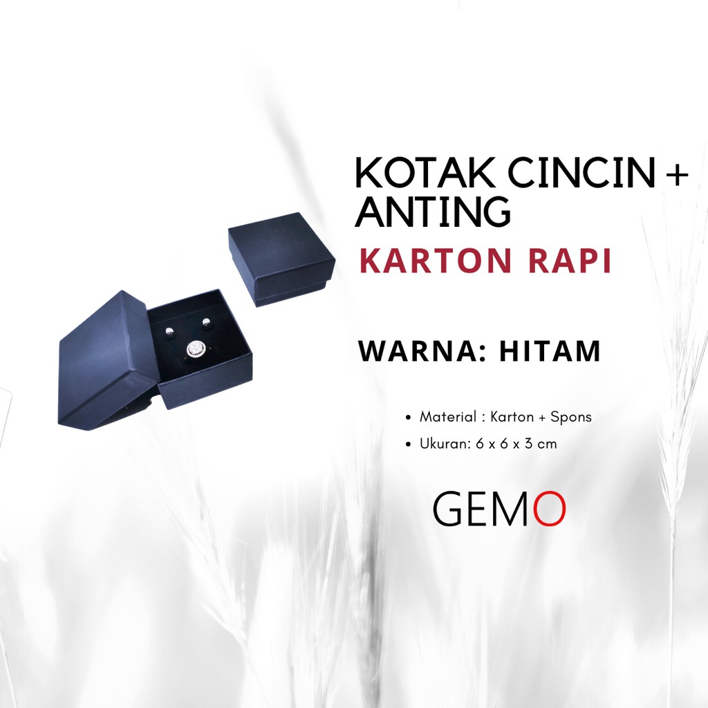 Kotak Cincin + Anting Model Kardus - Box Perhiasan Tempat Perhiasan Jewelry Murah / Ring Earing Set Tempat Jewelry Murah Cocok Untuk Gift / Hadiah, Lamaran, Mahar Pernikahan, Hantaran Tunangan, Seserahan Pernikahan