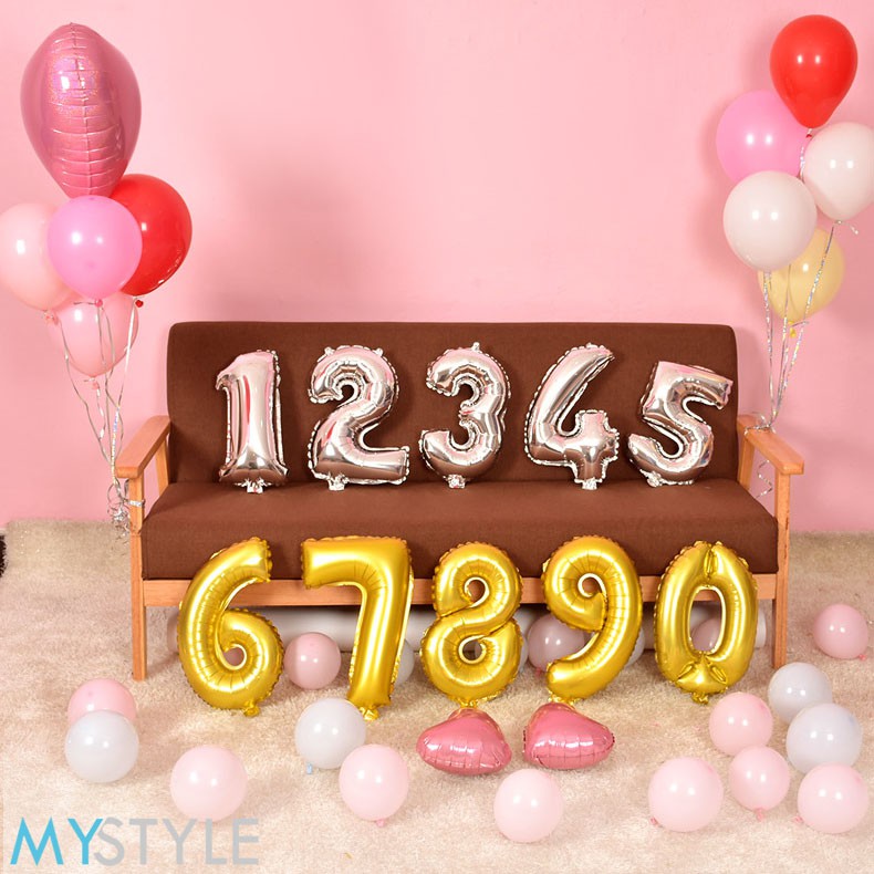 BALON FOIL ANGKA SATUAN GOLD SILVER PINK BIRU ROSE GOLD BALON FOIL PESTA WARNA WARNI