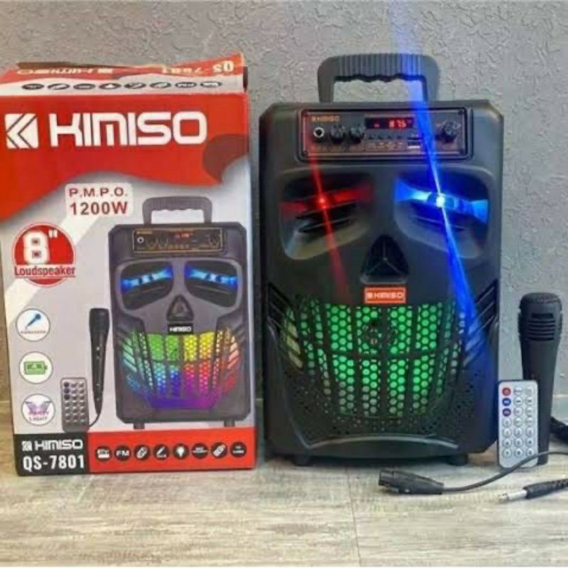 Speaker bluetooth portable mic karoke 8 inchi kimiso superbass