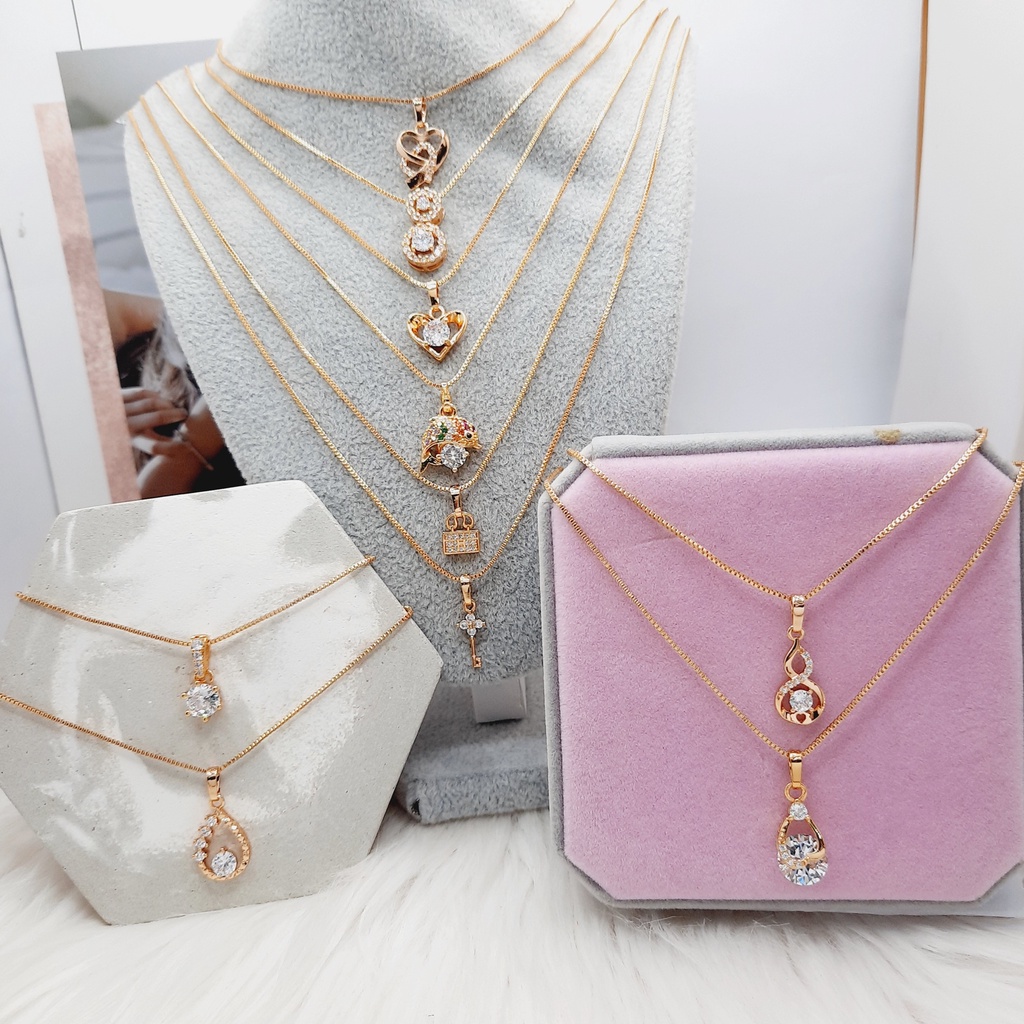 Perhiasan Kalung Xuping Wanita Lapis Emas Gold 45cm - BN280