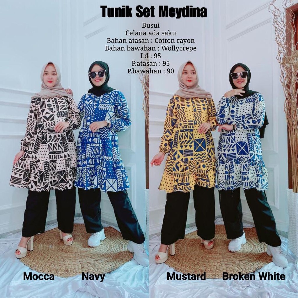 One Set Tunik Rayon Motif Macan Ayla  Meydina Zarrah Macan