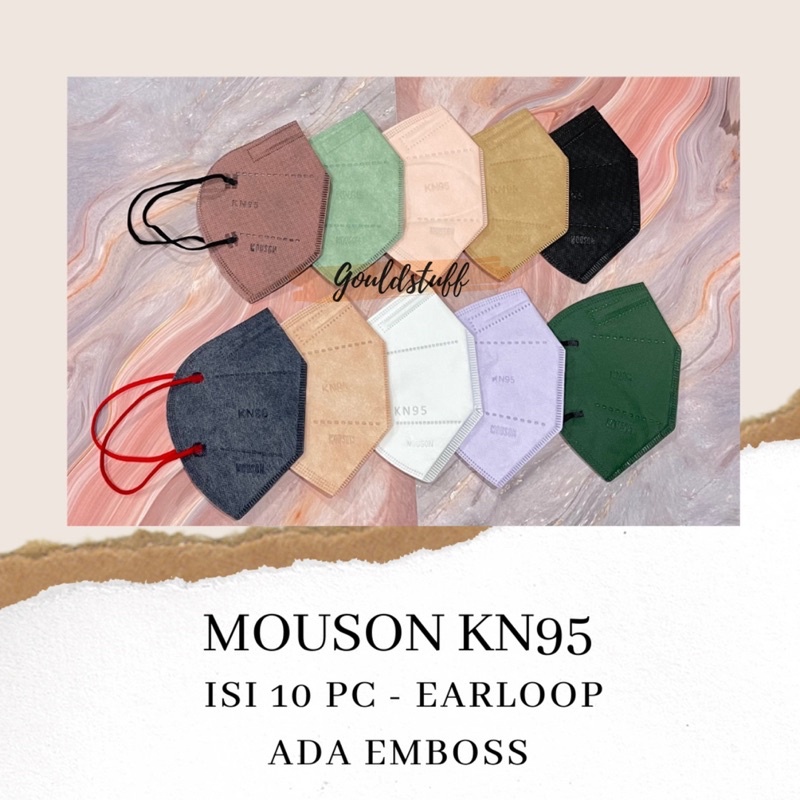 MASKER KN95 MOUSON 5PLY PER PACK ISI 10 PC ADA EMBOSS MOUSON IZIN KEMENKES AKD / MOUSON KN95 MASK