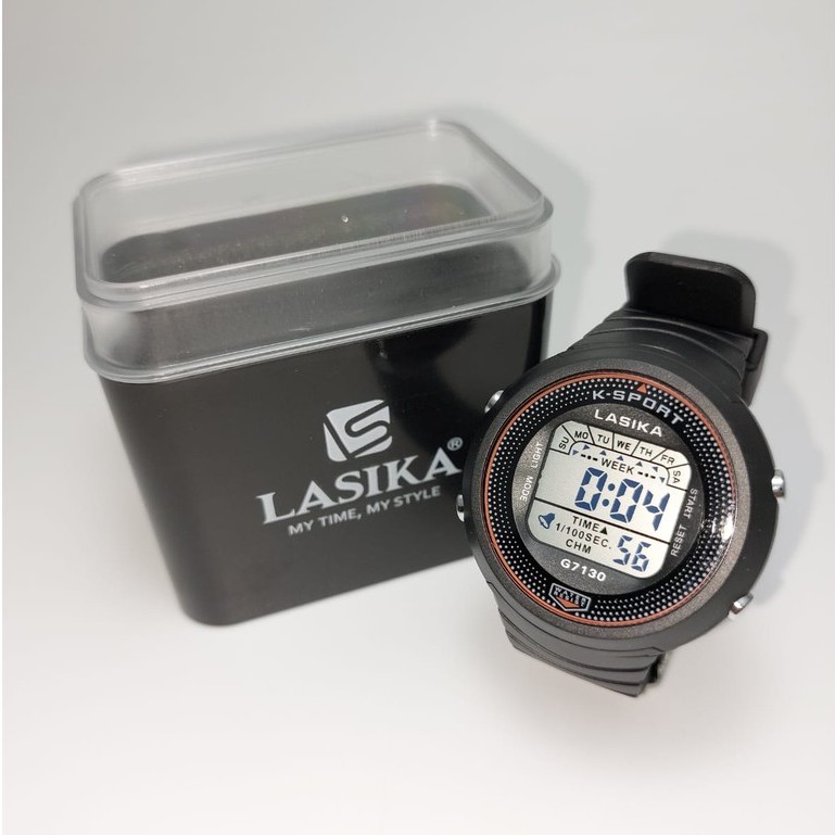 Jam Tangan Digital Lasika Original 100% Type 7130 Series Layar Putih Anti Air Premium