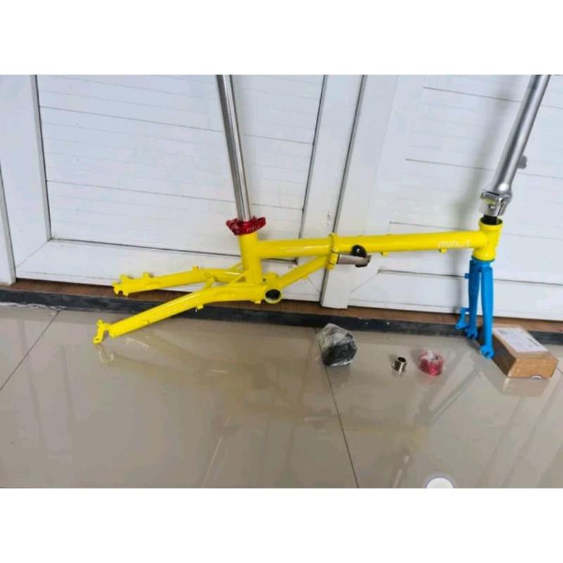 Frame Set Sepeda Lipat Minus Opposite 16 plus 349 . Frameset Seli Folding Bike Full cromoly