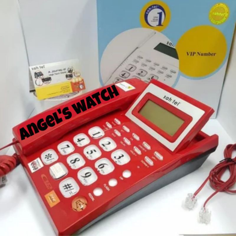 Angelswatch garansi resmi 1 tahun telepon kabel sahitel S57 S-57 merah sahitel original
