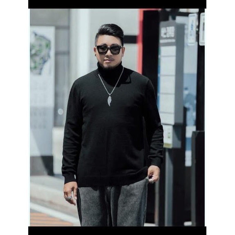 TURTLENECK PRIA / COWOK TANGAN PANJANG BAJU KAOS LEHER TINGGI POLOS LENGAN PANJANG SIZE XL &amp; XXL COD