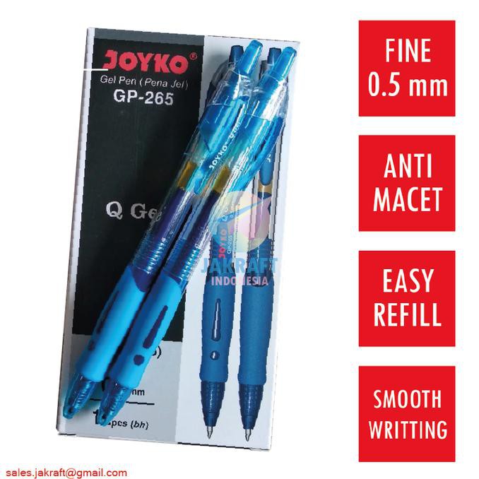 

Pulpen Gel Pen Klik JOYKO GP-265 Q GEL (Biru) 0.5 mm SPECIAL