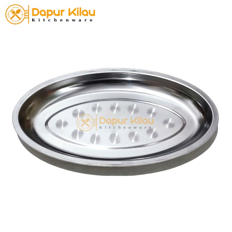 Piring Nampan Oval Stainless Piring Saji Oval Ikan Sate Lauk