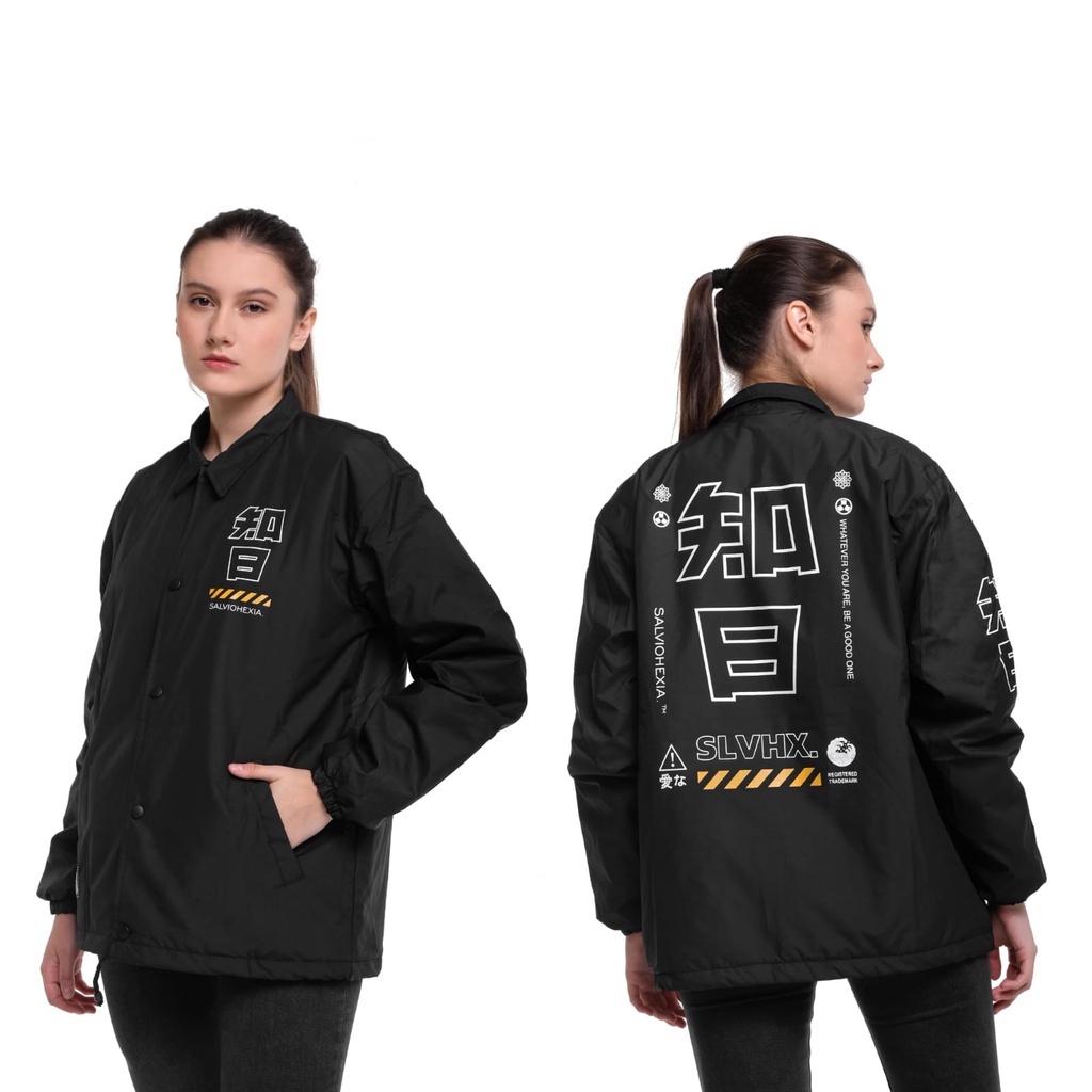 JAKET PRIA - JAKET COACH SALVIO HEXIA - JAKET WINDBREAKER - JAKET PARASUT PRIA - JAKET PARASUT-Hitam Sugoy