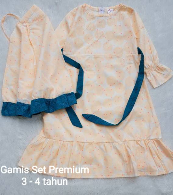 Gamis Set Anak Katun Viola Size 3 T (2-3 tahun)