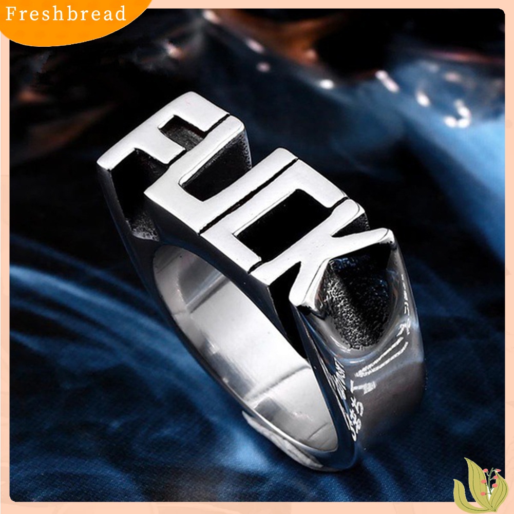 [TERLARIS]Punk Stainless Steel Letter Style Cool Hip Hop Finger Ring Jewelry for Women Men