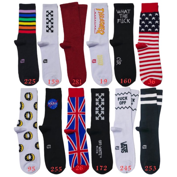 Kaos kaki skate oldschool bebas pilih motif-4