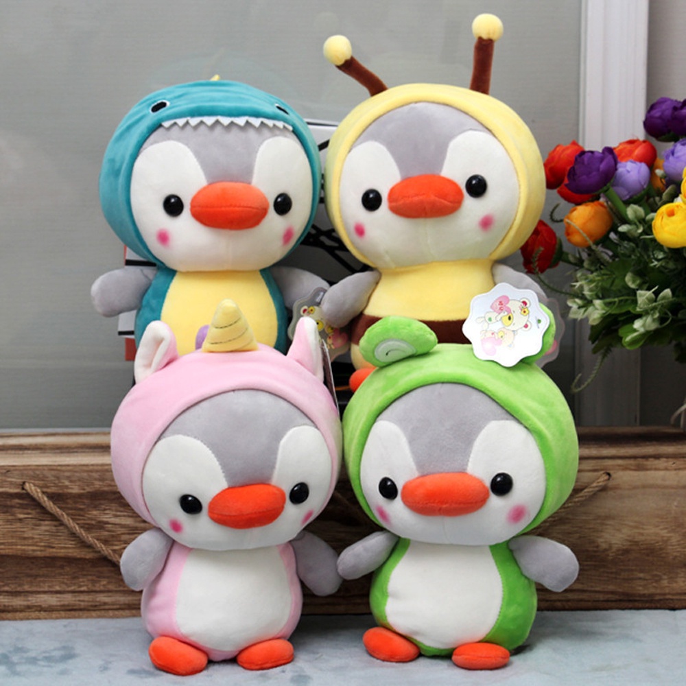 Needway  Cute Stuffed Toy Kids Toys Penguin Cosplay Frog Penguin Plush Toy Children Gifts Animal Doll Small Gift for Friend Keychain 13/25cm Penguin Cosplay Bee