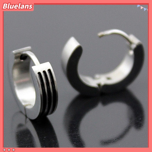 Anting Hoop Bahan Stainless Steel Gaya Punk Gothic Untuk Pria Dan Wanita