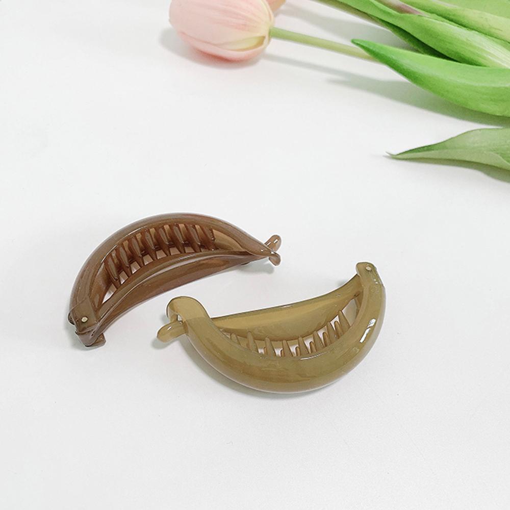 Needway   Klip Pisang Hadiah Aksesoris Rambut Plastik Transparan Ponytail Holder