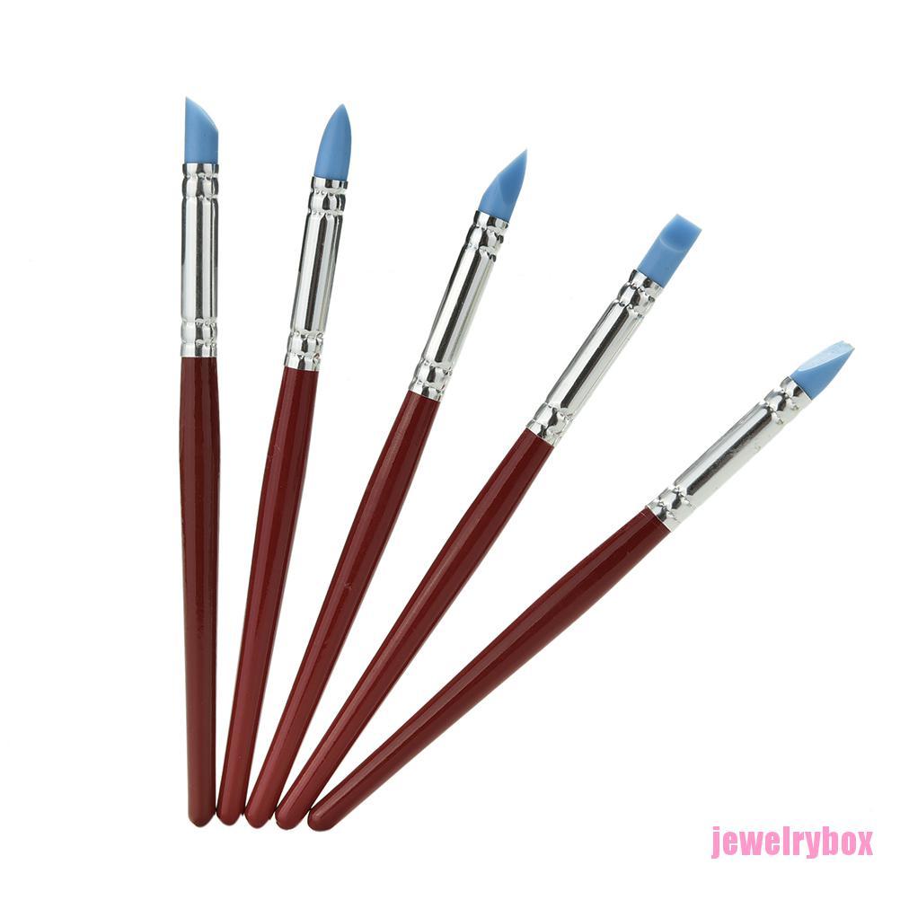 5pcs Alat Pahat Tanah Liat Polimer Bahan Karet Silikon