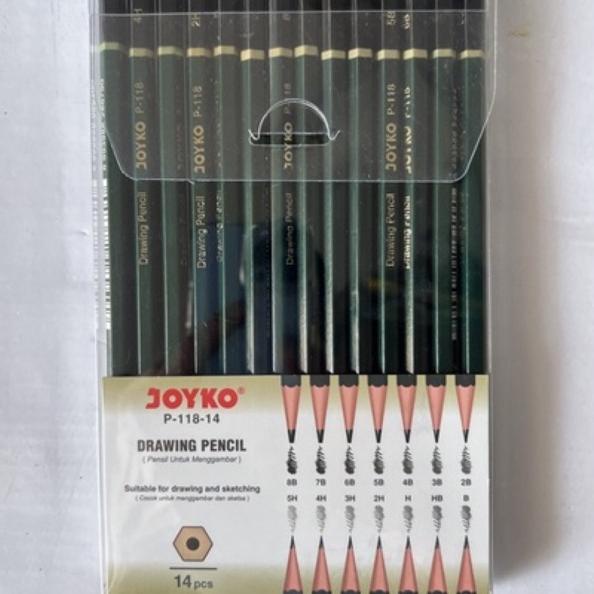 

Promo Akhir Tahun Joyko Drawing Sketch Pencil / Pensil gambar sketsa set ( ketebalan komplit ) P-118-14 P 118 isi 14 pcs Spesial 2020