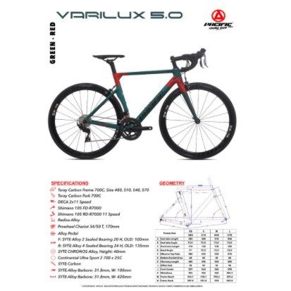 SEPEDA BALAP / ROAD BIKE PACIFIC VARILUX 5.0 Size 51