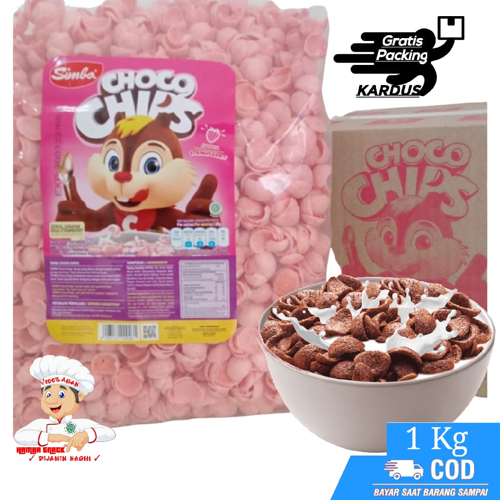 

[1Kg] CHOCO CHIPS STROBERI /KOKO KRUNCH SIMBA jajanan murah makanan ringan snack kiloan camilan COD