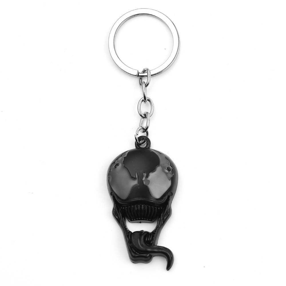 Lanfy Film Venom Keychain Hadiah Natal Llaveros Animasi Peripheral Lidah Panjang Figure Keychain Masker Metal Key Ring