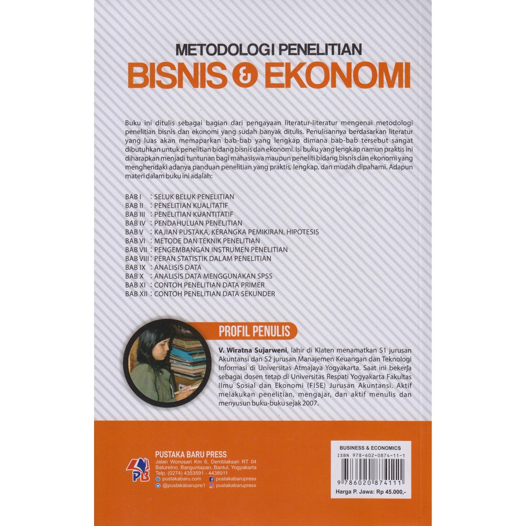 Buku Metodologi Penelitian Bisnis Dan Ekonomi Wiratna Sujarweni Shopee Indonesia