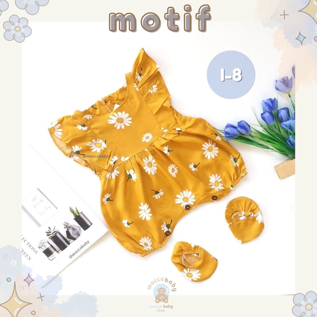 MBSS - BBB JUMPSUIT ZEELAA setelan anak perempuan jumper bayi motif bunga lucu free sarung kaki PART 2