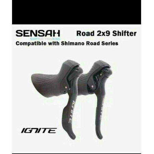 brifter ignite 2x9 sensah alternative shimano sora kabel dalam sepeda roadbike