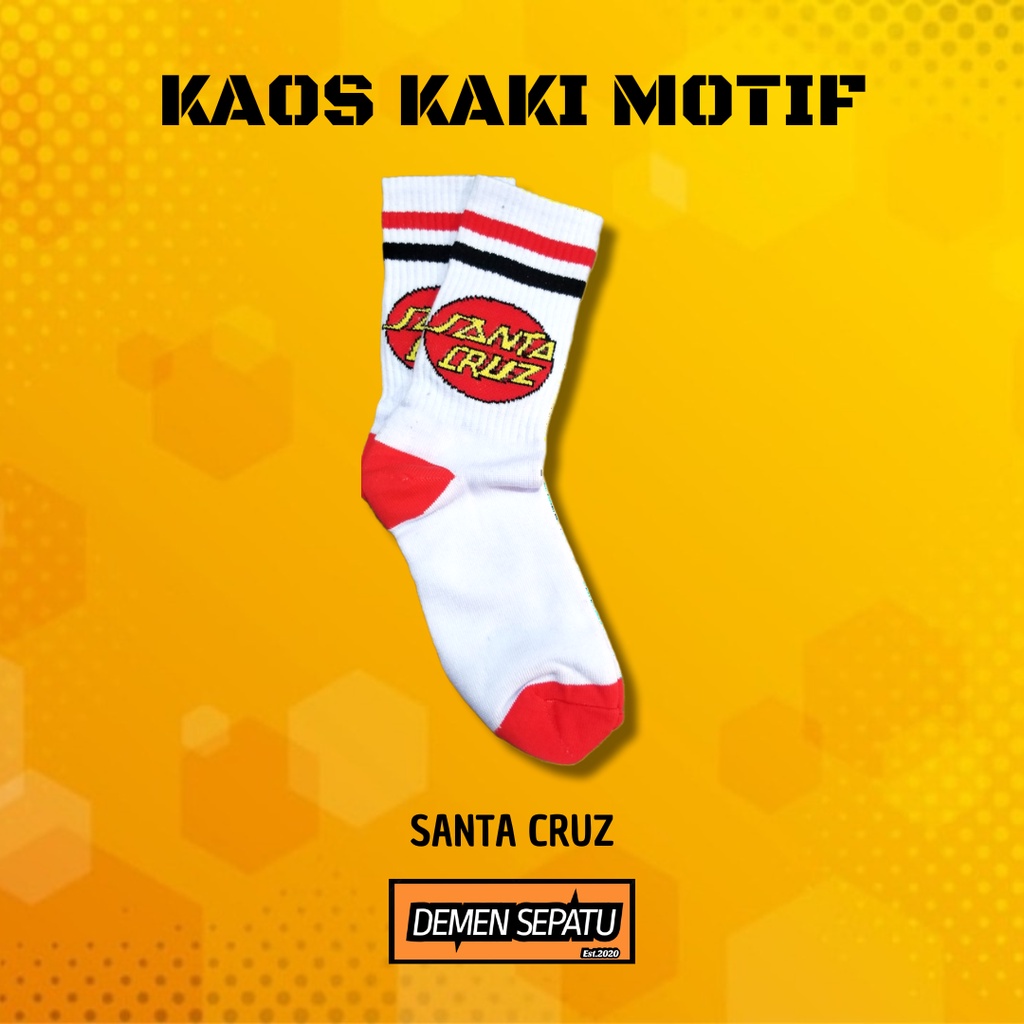 Kaos Kaki Motif (Santa Cruz)