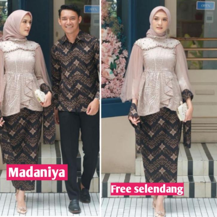 Best Seller.. Batik Couple Kebaya Modern Kebaya Tunangan Lamaran Baju Wisuda Batik Brukat