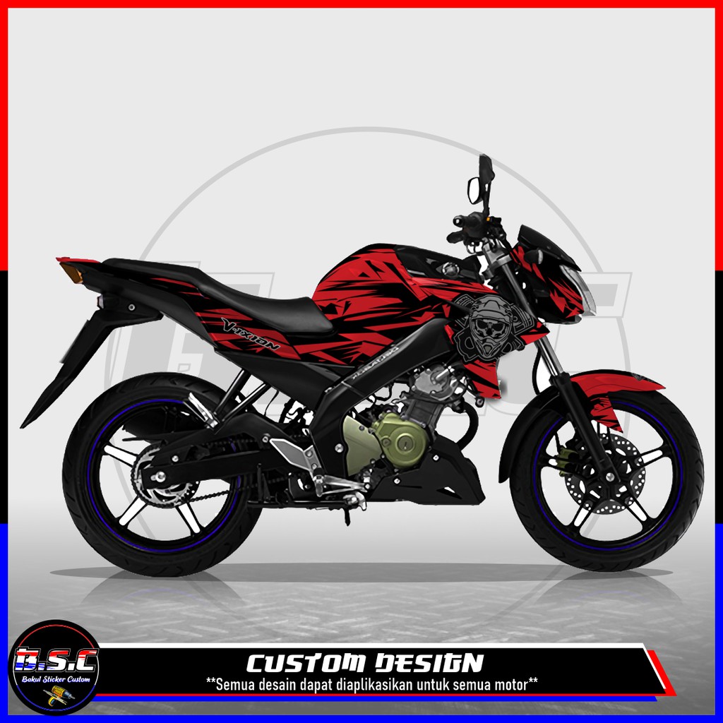 Sticker Decal FULL BODY Vixion Lighting Vixion Sinchan Motif Supermoto Red