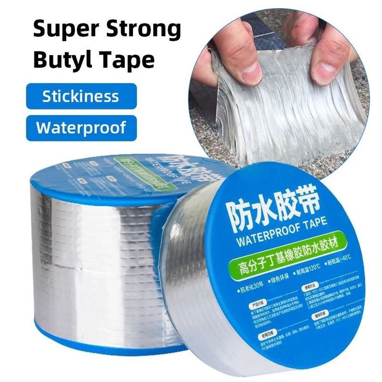 Lakban Aluminium Foil Anti Bocor Air Waterproof Seng Atap Rumah Untuk PVC Retakan Semen Talang