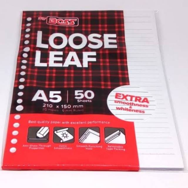 

Loose leaf isi binder A5 50 kecil tanggung bergaris