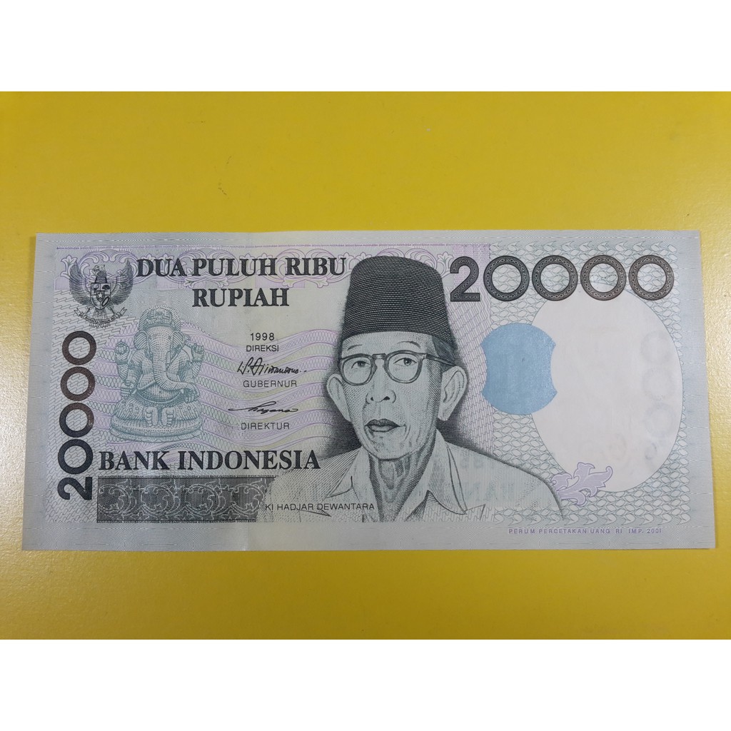 Uang Kuno Indonesia 20000 Rupiah Tahun 1998 UNC