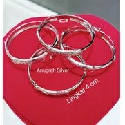 (COD)Gelang bayi &amp; anak perak asli 925 model bangkok Lingkar 4 Devo ukir kilau/Silver 925 lapisan emas putih murni!!!