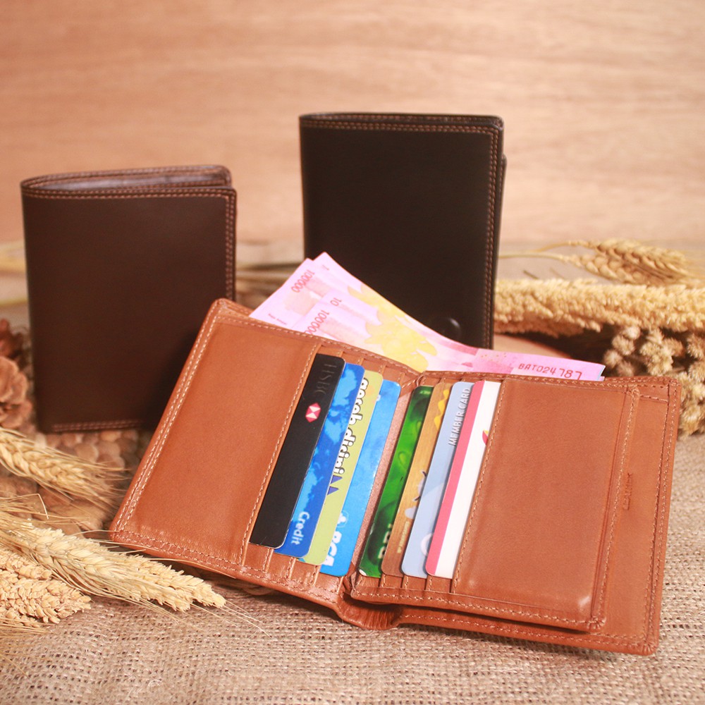 DOMPET KULIT EVREN 15 SLOT KARTU EMBOSS QI LEATHER ORIGINAL EKSKLUSIF DESAIN SIMPLE DAN ELEGANT DOMPET KULIT FULL 100% SAPI ASLI PREMIUM