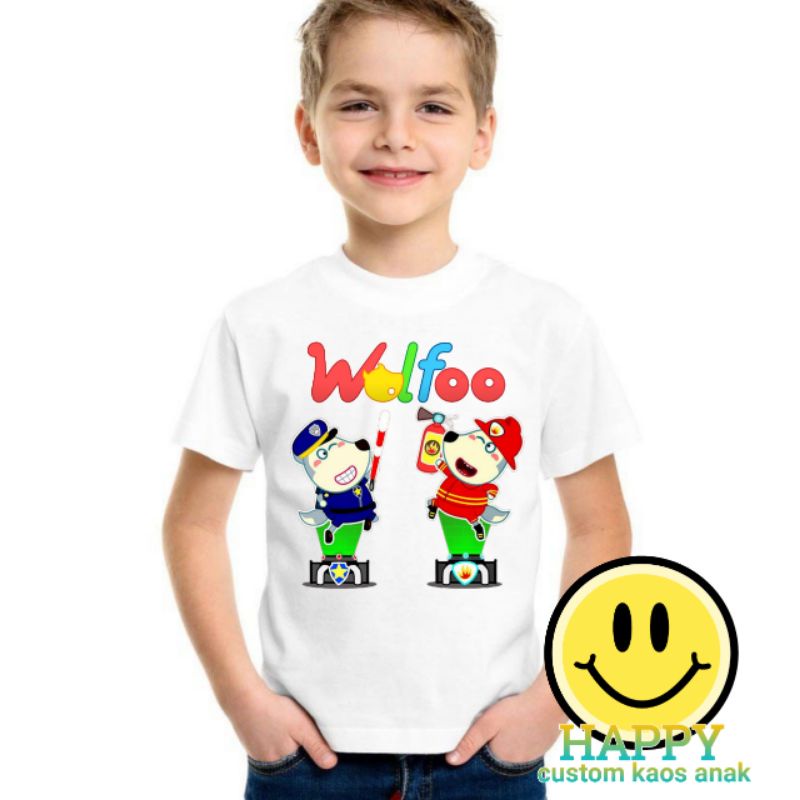 baju wolfoo kaos wolfoo baju kaos anak wolfoo pemadan dan polosi karakter