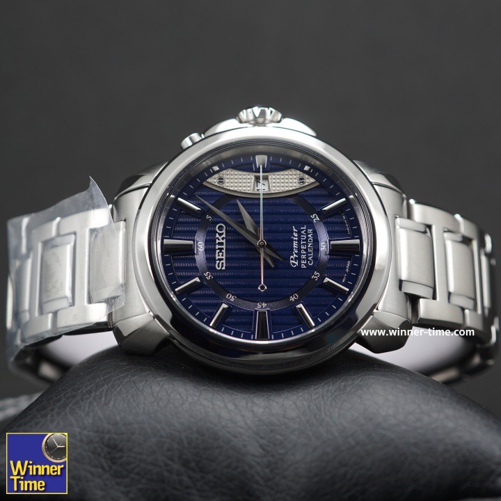 Seiko Premier SNQ157P1 Perpetual Sapphire Blue - Jam Tangan Pria SNQ157