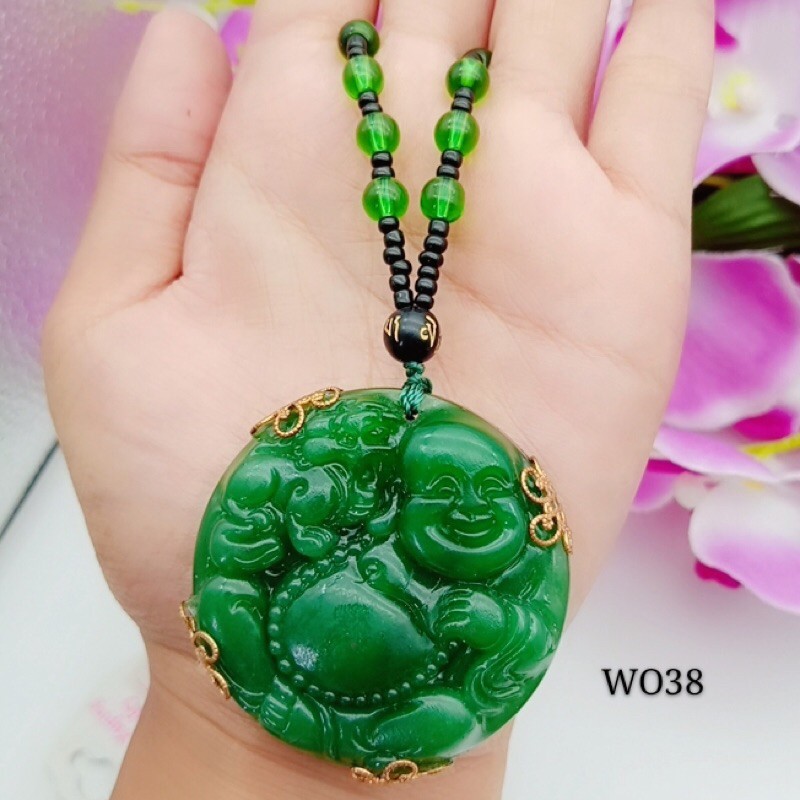 perhiasan kalung giok budha asli impor star+