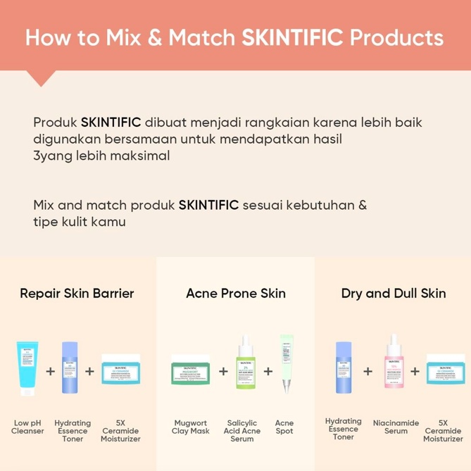 SKINTIFIC | Ceramide Cleanser / Moisturize Gel / Serum / Toner / Mugwort Mask / Acne Gel / Eye Gel / Sunscreen