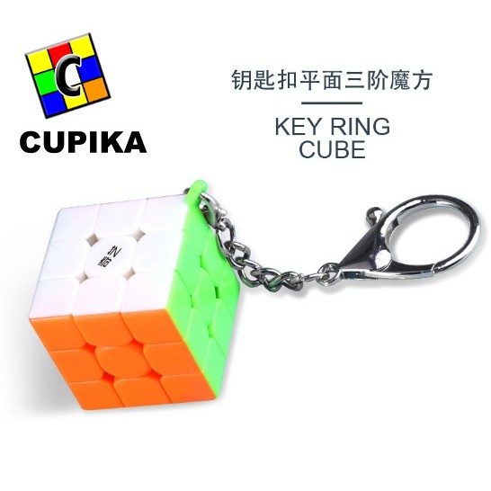 Rubik 3x3 Qiyi Gantungan Kunci 3 cm Model Kotak stickerless termurah