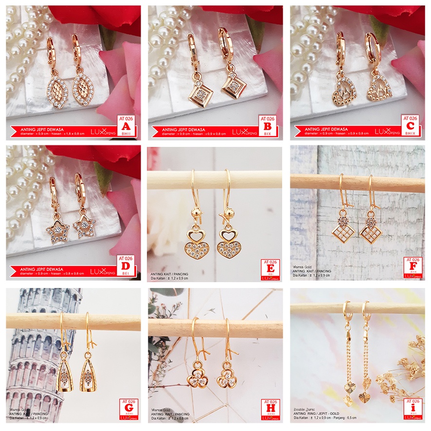 AT 026  Anting Jurai  Panjang Terbaru Murah Perhiasan Imitasi Anting Tassel Anting Xuping Mas Aksesoris Set Murah Luxx Xuping