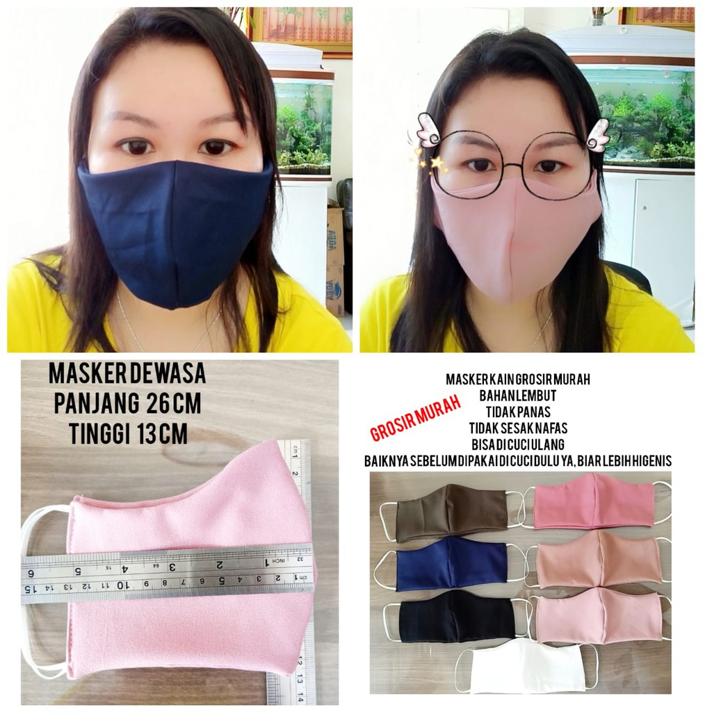 Masker Mulut Hidung Bahan Kain Lembut Bisa Dicuci Warna Random IMK01