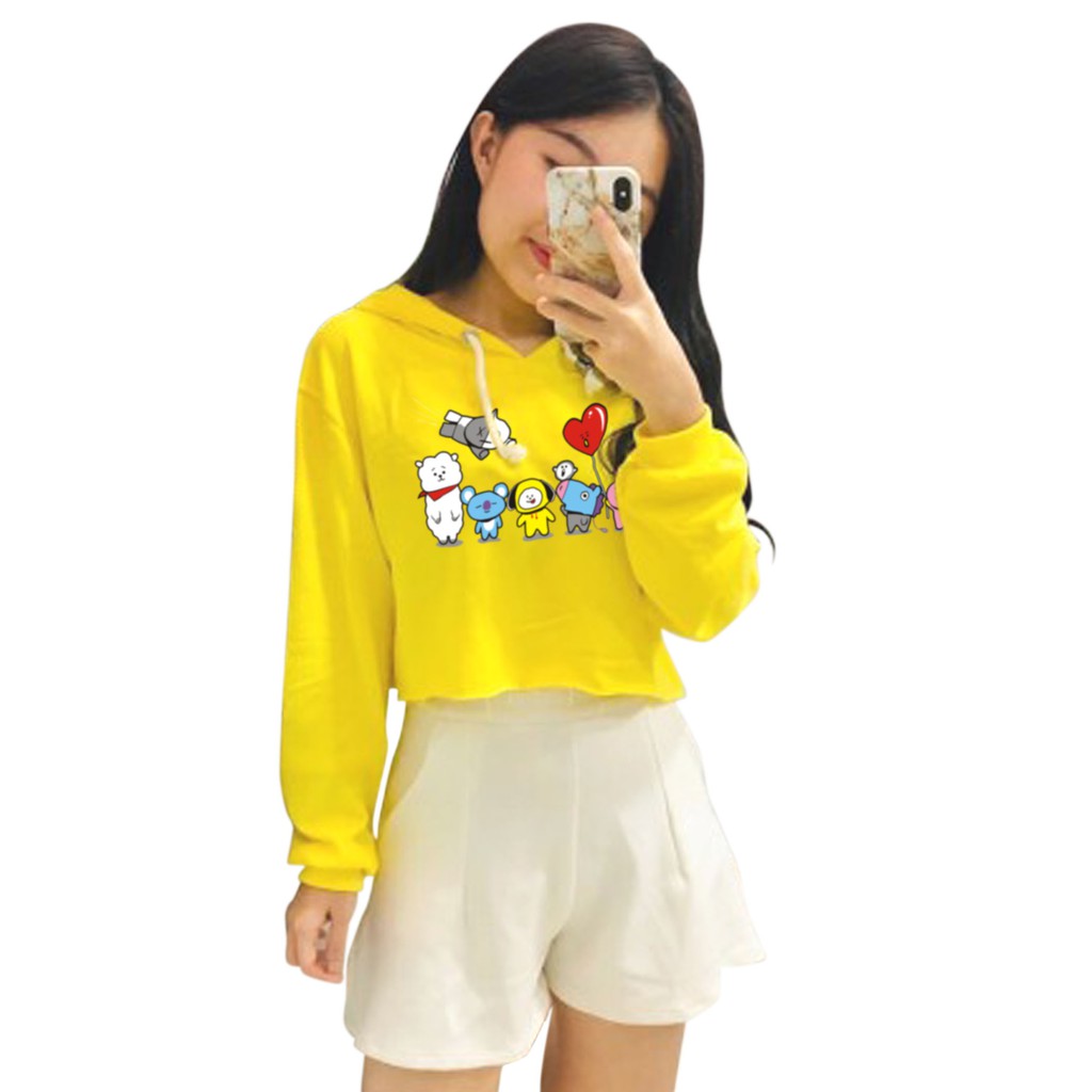 Bess - Sweater Hoodie Crop Murah / Sweater Hoodie Crop BT LOVE 21