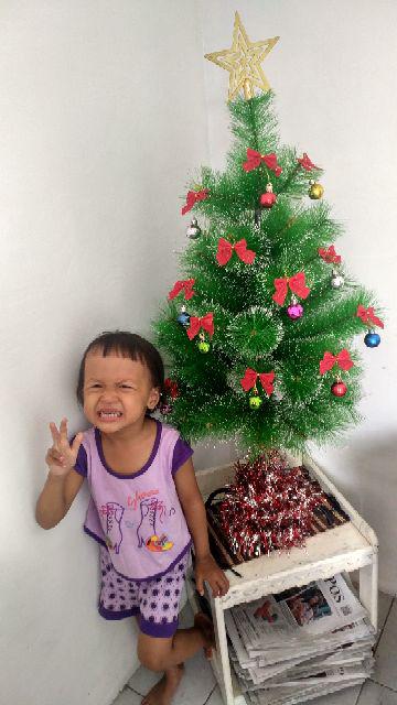 Pohon Natal Hiasan Natal Pita 1/12 Aksesoris Natal