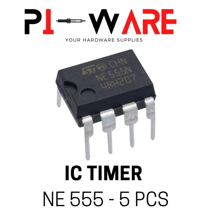 Isi 5 Pcs IC NE555 LM555 555 DIP Precision Timer Clock Generator